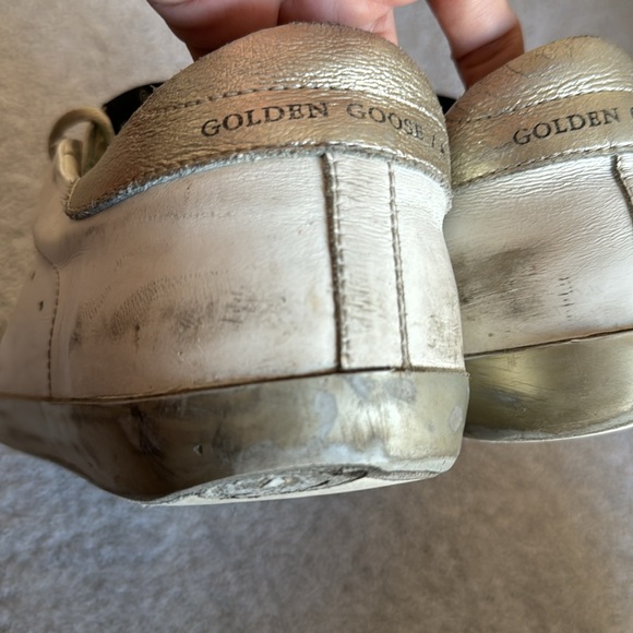 Men's Golden Goose super star white and silver sneakers, size 45 - Picture 7 of 12